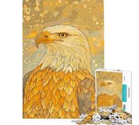 Puzzle da 1000 pezzi per adulti e ragazzi ritratto di aquila dorata gioco per famiglie difficile ideale come regalo (dimensioni 50x75cm)