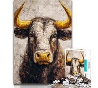 Puzzle da 1000 pezzi per adulti e ragazzi, ritratto di toro, 1000 pezzi per adulti, regali di Babbo Natale segreto per bambini dai 14 anni in su (dimensioni 38x26cm)