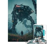 Puzzle da 1000 pezzi per adulti e ragazzi robot gigante sotto la pioggia giocattolo educativo gioco pratico per divertimento in famiglia regalo di Babbo Natale segreto (dimensioni 38x26cm)