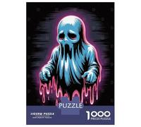 Puzzle Da 1000 Pezzi Per Adulti E Ragazzi Sad Blue Ghost with Pink Drips Puzzle Per Adulti Giochi Rilassanti Decorazione Per La Casa Regali Unici Per Compleanno E Natale 52x38cm/1000pcs