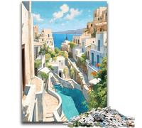 Puzzle da 1000 pezzi per adulti e ragazzi, Santorini Grecia Viaggio, per 14+ Allena il tuo cervello e le tue mani, regali di Natale 2000 pezzi (70x100cm)