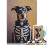 Puzzle da 1000 pezzi per adulti e ragazzi, scheletro di cane, giochi divertenti, decorazione da parete, regali unici per compleanno e Natale (38x26cm)