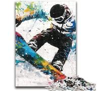Puzzle da 1000 pezzi per adulti e ragazzi, sciatori che dipingono, puzzle per adulti, gioco stimolante, ideale come regalo per tutta la famiglia (50x75cm)