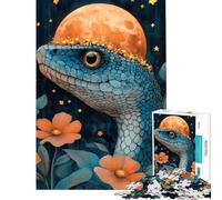 Puzzle da 1000 pezzi per adulti e ragazzi serpente con luna e corona gioco per famiglie difficile ideale come regalo (dimensioni 38x52cm)
