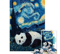 Puzzle da 1000 pezzi per adulti e ragazzi simpatico panda che dorme in una notte stellata giocattolo per ragazzi decorazione da parete migliora la memoria difficile e stimolante (dimensioni 38x52cm)