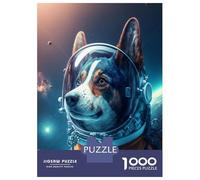 Puzzle Da 1000 Pezzi Per Adulti E Ragazzi Space Dog Fantasy Puzzle Per Adulti Giochi Rilassanti Decorazione Per La Casa Regali Unici Per Compleanno E Natale 52x38cm/1000pcs