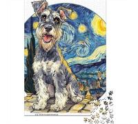 Puzzle Da 1000 Pezzi Per Adulti E Ragazzi Starry Night Schnauzer Art Print Puzzle Gioco Per Famiglie Sfida Difficile Difficile E Sfida 38x26cm/1000pcs