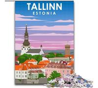 Puzzle da 1000 pezzi per adulti e ragazzi Tallinn Estonia Viaggi Arte per e dai 14 anni in su Gioca con i giocattoli perché è l'ideale come regalo per tutta la famiglia (50x75cm) 1000 pezzi