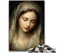 Puzzle da 1000 pezzi per adulti e ragazzi, tema della Vergine Maria, divertimento per tutta la famiglia, con poster abbinato e foglio di quiz per età 14+, 26x38cm