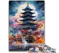 Puzzle da 1000 pezzi per adulti e ragazzi, Tempio giapponese, 1000 pezzi per adulti, antistress, per ammazzare il tempo, per le vacanze in casa, lista dei desideri con Babbo Natale (26x38cm)