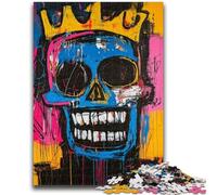 Puzzle da 1000 pezzi per adulti e ragazzi, teschio in stile Basquiat per bambini dai 14 anni in su, interessanti regali per ridurre lo stress per amici e familiari, 26x38cm