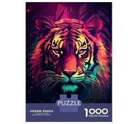 Puzzle Da 1000 Pezzi Per Adulti E Ragazzi Tiger Synthwave Puzzle Per Adulti Giochi Divertenti Che Migliorano La Memoria Regali Unici Per Compleanno E Natale 38x26cm/1000pcs