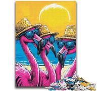 Puzzle da 1000 pezzi per adulti e ragazzi, tre fenicotteri, per età 14+ Difficile da completare ma divertente e umoristico Ottimi regali e giocattoli 50x75cm