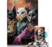 Puzzle da 1000 pezzi per adulti e ragazzi tre gatti linci puzzle per adolescenti giocattoli educativi per l'apprendimento giochi per famiglie regali e compleanni unici 75x50cm