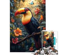 Puzzle da 1000 pezzi per adulti e ragazzi tucano in un paradiso tropicale gioco rilassante taglio di precisione ideale come regalo (dimensioni 38x52cm)