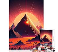 Puzzle da 1000 pezzi per adulti e ragazzi Una piramide nella sabbia al neon Puzzle da 1000 pezzi giochi per famiglie regalo per compleanni attività per famiglie (38x52cm)