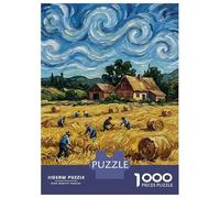 Puzzle Da 1000 Pezzi Per Adulti E Ragazzi Van Gogh Style Harvest Scene Puzzle Per Adulti Giochi Divertenti Per Tutta La Famiglia Regali Di Compleanno E Unici 52x38cm/1000pcs