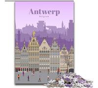 Puzzle da 1000 pezzi per adulti e ragazzi, viaggio ad Anversa, adatto a persone dai 14 anni in su, giochi educativi, regali di Babbo Natale segreto, 26x38cm