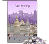 Puzzle da 1000 pezzi per adulti e ragazzi, viaggio ad Anversa, adatto a persone dai 14 anni in su, giochi educativi, regali di Babbo Natale segreto, 50x75cm