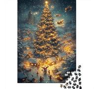 Puzzle da 1000 Pezzi per Adulti e Ragazzi Villaggio dell'Albero di Natale: Albero di Natale Gigante con Babbo Natale Regalo Divertente e Attività per la Casa e Decorazione Parete 70x50cm/1000 pezzi