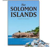 Puzzle da 1000 pezzi per adulti e ragazzi "Visita le Isole Salomone", difficile da completare ma divertente e umoristico, regalo di compleanno, regali, decorazione murale 38x26cm