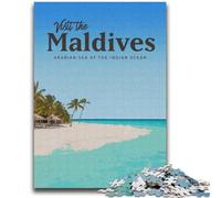 Puzzle da 1000 pezzi per adulti e ragazzi Visita le Maldive per i 14 anni e oltre Gioco impossibile Regalo di Natale e compleanno (dimensioni 38x52cm)