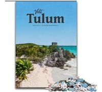 Puzzle da 1000 pezzi per adulti e ragazzi, visita Tulum, adatto a persone dai 14 anni in su, giochi educativi, regali di Babbo Natale segreto, 50x75cm