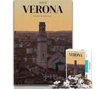 Puzzle da 1000 pezzi per adulti e ragazzi "Visita Verona", giocattoli decorativi per la casa, antistress e per trascorrere il tempo libero (38x26cm)
