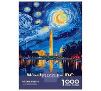 Puzzle Da 1000 Pezzi Per Adulti E Ragazzi Washington DC Starry Night Illustration Puzzle Per Adulti Giocattolo Decorazione Da Parete Corsa Di Velocità Manuale Difficile E Sfida 52x38cm/1000pcs