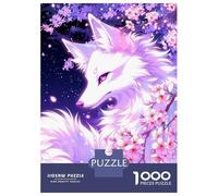 Puzzle Da 1000 Pezzi Per Adulti E Ragazzi White Fox with Cherry Blossoms Puzzle Gioco Per Famiglie Sfida Difficile Difficile E Sfida 52x38cm/1000pcs