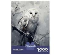 Puzzle Da 1000 Pezzi Per Adulti E Ragazzi White Owl in Fog Puzzle Giochi Divertenti Sfida Difficile Interazione Genitore-figlio 38x26cm/1000pcs