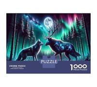 Puzzle Da 1000 Pezzi Per Adulti E Ragazzi Wolf Constellation Night Scene Puzzle Per Adulti Giochi Rilassanti Decorazione Per La Casa Regali Unici Per Compleanno E Natale 52x38cm/1000pcs
