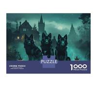 Puzzle Da 1000 Pezzi Per Adulti E Ragazzi Wolf Pack in Moonlit Forest Puzzle Per Adulti Gioco Pratico Un'opera D'arte Ideale Come Regalo 52x38cm/1000pcs