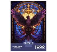 Puzzle Da 1000 Pezzi Per Adulti Eagle Stained Glass Style Puzzle Giochi Rilassanti Decorazione Per La Casa Regali Unici Per Compleanno E Natale 52x38cm/1000pcs