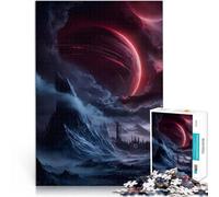 Puzzle da 1000 pezzi per adulti Eclissi del pianeta cremisi Giocattoli di gioco impegnativi con poster abbinato e foglio di quiz 52x38cm