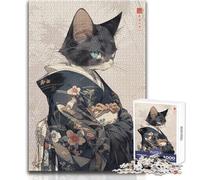 Puzzle da 1000 pezzi per adulti Edo Cat Geisha Meraviglioso per le giornate di svago pigro Affidabile Taglio aderente Giocattolo Dimensioni 38x52cm