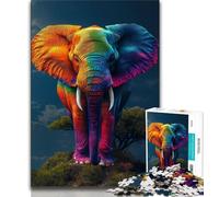 Puzzle da 1000 pezzi per adulti elefante arcobaleno 1000 pezzi giocattoli giochi educativi antistress migliora l'amore tra coppie (38x26cm)