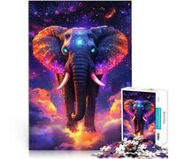Puzzle da 1000 pezzi per adulti Elefante celeste nell'orizzonte cosmico Fatto di legno，per età 14+ Giochi educativi Gioco di decorazione della casa. Ottimo regalo per i videogiochi。misurare：50x75cm