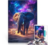 Puzzle da 1000 pezzi per adulti Elefante cosmico in un paesaggio spaziale Fatto di carta，per età pari o superiore a 14 anni Giocattolo educativo di decompressione intellettuale Buon regalo。
