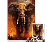 Puzzle da 1000 pezzi per adulti Elefante dall'inferno Decorazione per la casa Giocattoli Opera d'arte Regalo Gioco educativo Difficile e stimolante Dimensioni 38x52cm