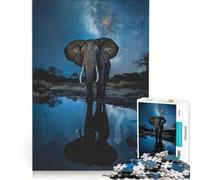 Puzzle da 1000 pezzi per adulti "Elefante nella notte", gioco educativo, analisi e logica, regalo di compleanno, regalo di viaggio 38x26cm