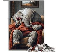 Puzzle da 1000 pezzi per adulti Elefante sul divano, gioco per famiglie antistress, sfida difficile, un'opera d'arte per bambini dai 14 anni in su (dimensioni 26x38cm)