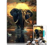 Puzzle da 1000 pezzi per adulti Elefanti africani per adulti 1000 pezzi, gioco per famiglie, regali di compleanno Sfida ad alta difficoltà 26x38cm