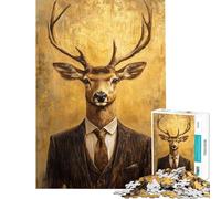 Puzzle da 1000 pezzi per adulti elegante cervo gentiluomo giochi per famiglie giocattoli educativi regali per il Secret Santa decorazione per la casa (dimensioni 75x50cm)