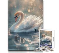 Puzzle da 1000 pezzi per adulti Elegante cigno in acque tranquille Un'opera d'arte Regalo per compleanni per bambini dai 14 anni in su (dimensioni 38x26cm)