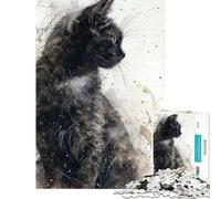 Puzzle da 1000 pezzi per adulti elegante e nero ideale per stimolare la memoria e migliorare la memoria Perfetto come regalo per tutta la famiglia (dimensioni 38x52cm)