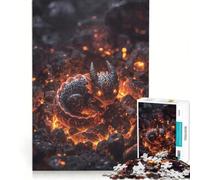 Puzzle da 1000 pezzi per adulti Emberdrake︰ Il piccolo drago di lava, gioco pratico, decorazione per la casa, compleanno e Natale 38x26cm