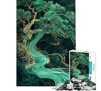 Puzzle da 1000 pezzi per adulti Emerald River & Golden Tree Puzzle per adulti Giochi per famiglie Sfida difficile Sfida educativa (dimensioni 50x75cm)