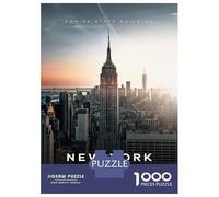 Puzzle Da 1000 Pezzi Per Adulti Empire State Building at Golden Hour NYC Sunset Puzzle Per Adulti Giochi Per Famiglie Migliora La Memoria Sfida Educativa 38x26cm/1000pcs