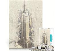 Puzzle da 1000 pezzi per adulti, Empire State Building, giocattolo educativo, difficile e stimolante, con Babbo Natale 38x52cm